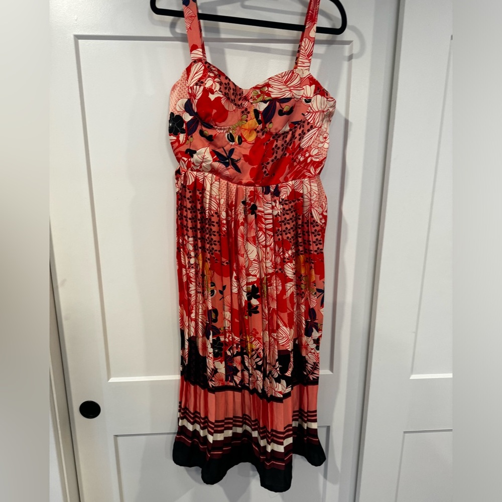 Floral Red Midi Dress